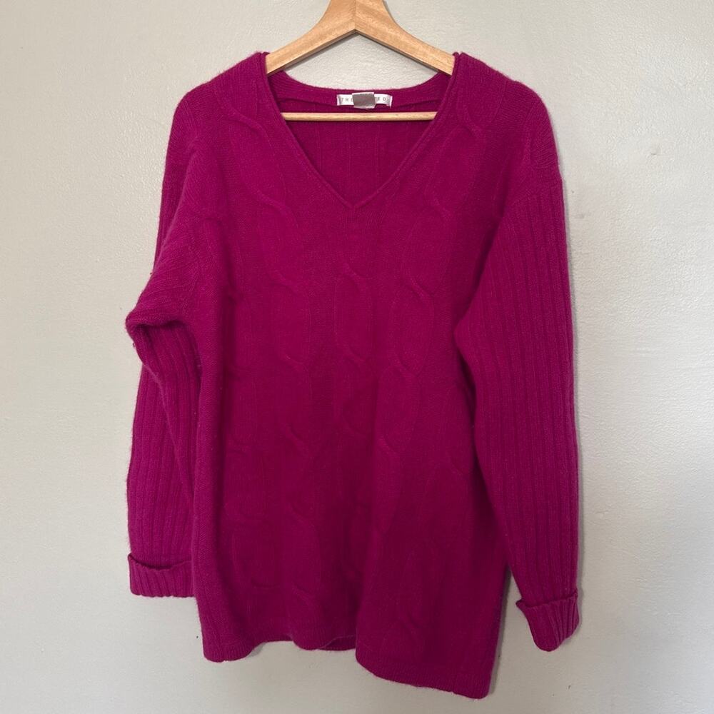 Womens Size M Vintage The Limited Wool Angora Pink Fuscia Cable Knit Sweater 90s